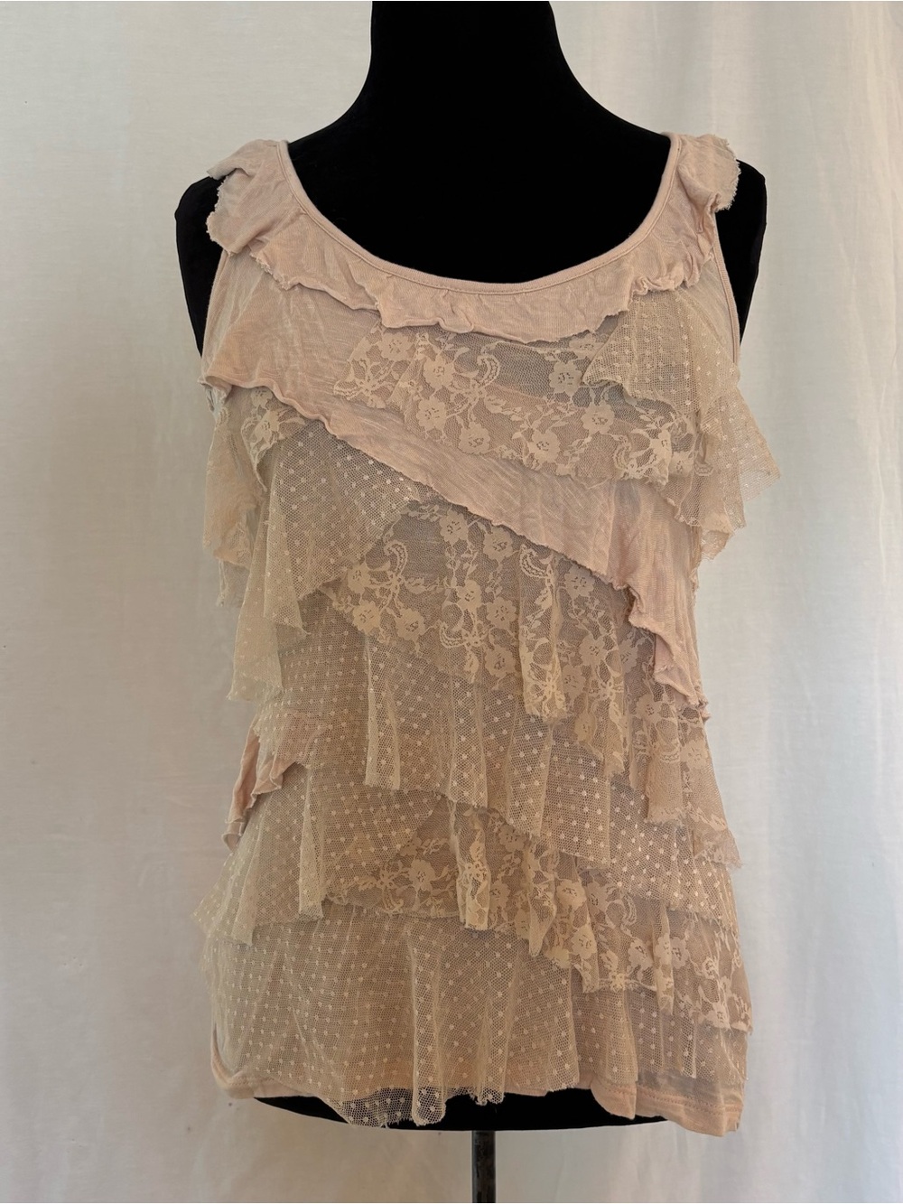 Eyeshadow Lace Ruffle Tank Small Fairycore Coquette Balletcore Romantic Boho